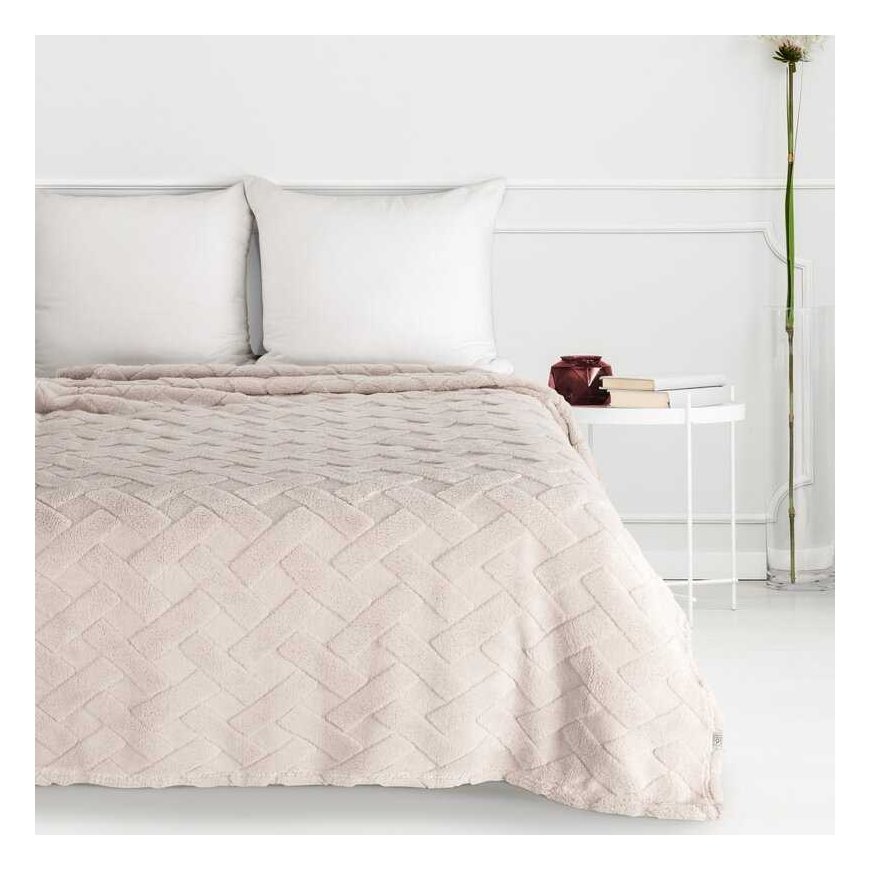 Eurofirany Koc narzuta 150x200 Caro sand color with microfiber D91 – 3