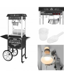 Royal Catering Mobile popcorn machine with trolley, 230V, 1.6kW, black
