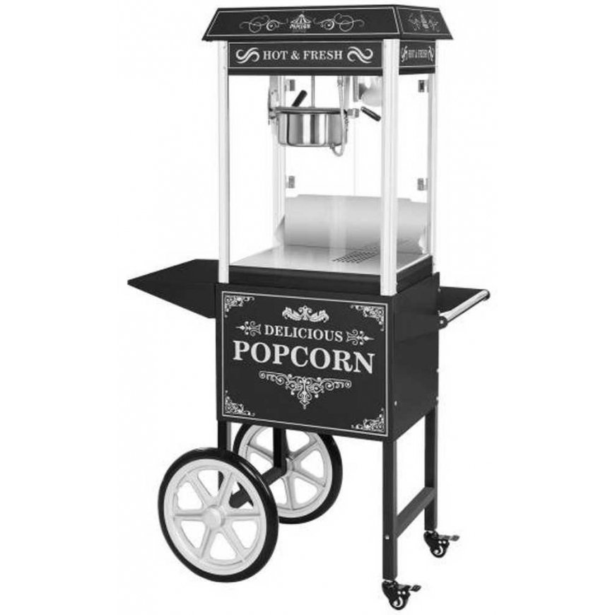 Royal Catering Mobile popcorn machine with trolley, 230V, 1.6kW, black – 2