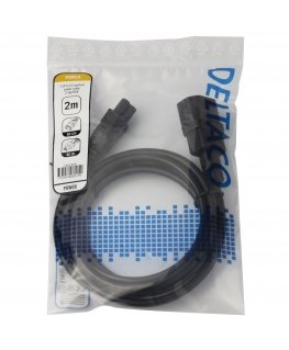 Deltaco 1902269 elektrības kabelis Melns 2 m IEC C14 IEC C5