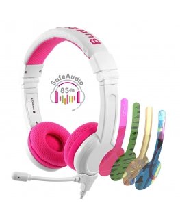 BuddyPhones School+ Гарнитура Проводная Оголовье Calls/Music Розовый, Белый