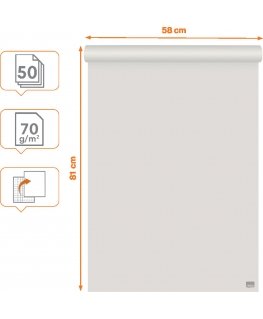 Nobo recycled flipchart paper 58 x 81 cm, blank/square, 2 x 50 sheets, 70g/m²