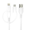 Forever recycling cable 3w1 1,5m 2,4A USB-A -USB-C+ microUSB +