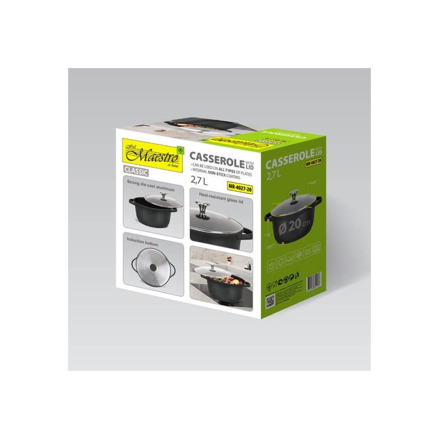 MAESTRO POT WITH LID 20 cm, 3,0 l
