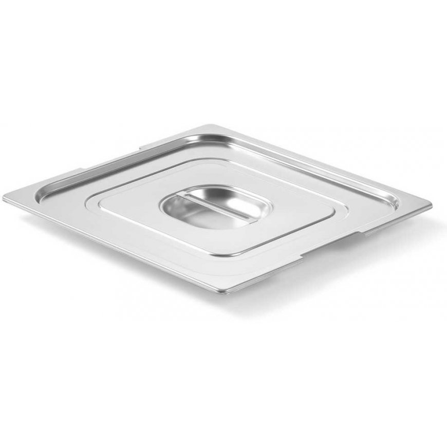 Hendi Stainless steel lid GN1/4 with cutout for handles 265x162mm
