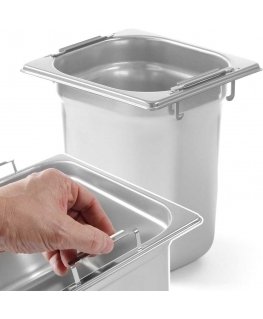 Hendi Stainless steel container with retractable handles, silver color