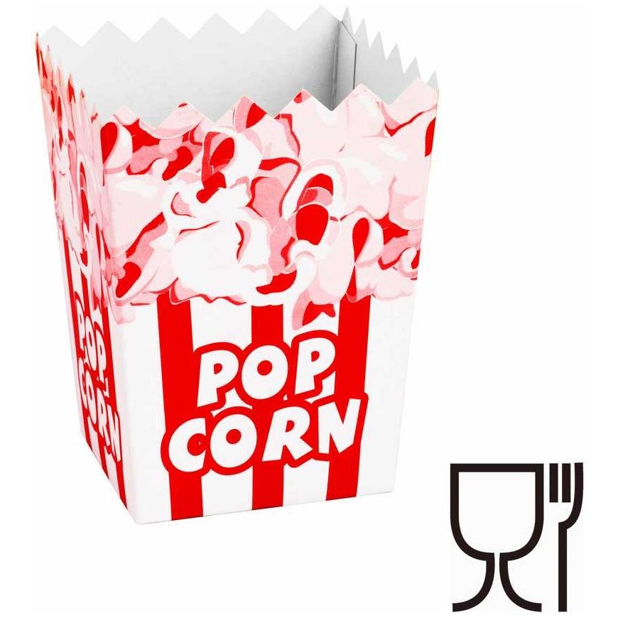 Gsg24 Cardboard box for popcorn 0.5L, 100 pcs., white/red