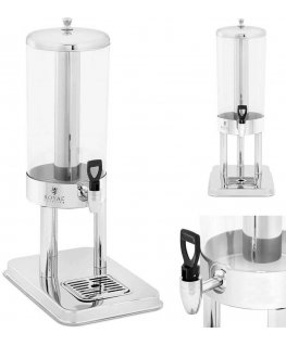 Royal Catering Beverage dispenser with cooling system 5.5 l, silver/clear