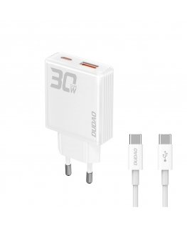 GaN Dudao A30EUT 30W USB-A | USB-C Wall Charger + USB-C - USB-C