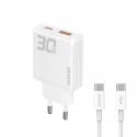 GaN Dudao A30EUT 30W USB-A | USB-C Wall Charger + USB-C - USB-C GaN Dudao A30EUT 30W USB-A | USB-C Wall Charger + USB-C - USB-C