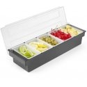 Hendi Bar accessory holder with 5 containers, black Hendi Bar accessory holder with 5 containers, black