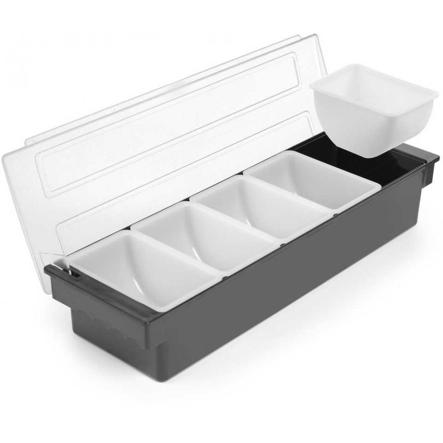 Hendi Bar accessory holder with 5 containers, black – 3