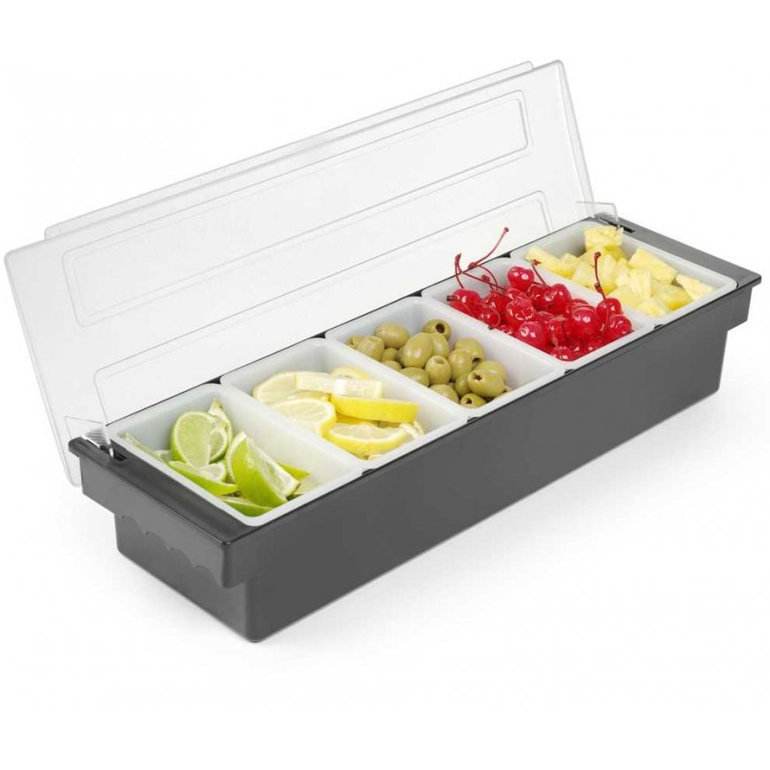 Hendi Bar accessory holder with 5 containers, black – 4