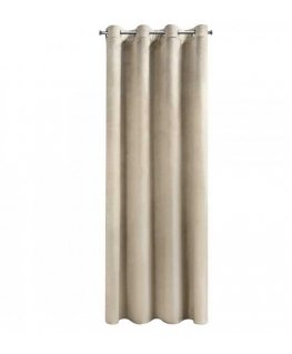 Curtains 140x250 Melanie welurowa sand sp. jasna gotowa na przelotkach Eurofirany