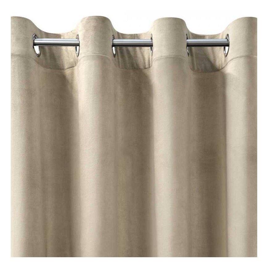 Curtains 140x250 Melanie welurowa sand sp. jasna gotowa na przelotkach Eurofirany – 4