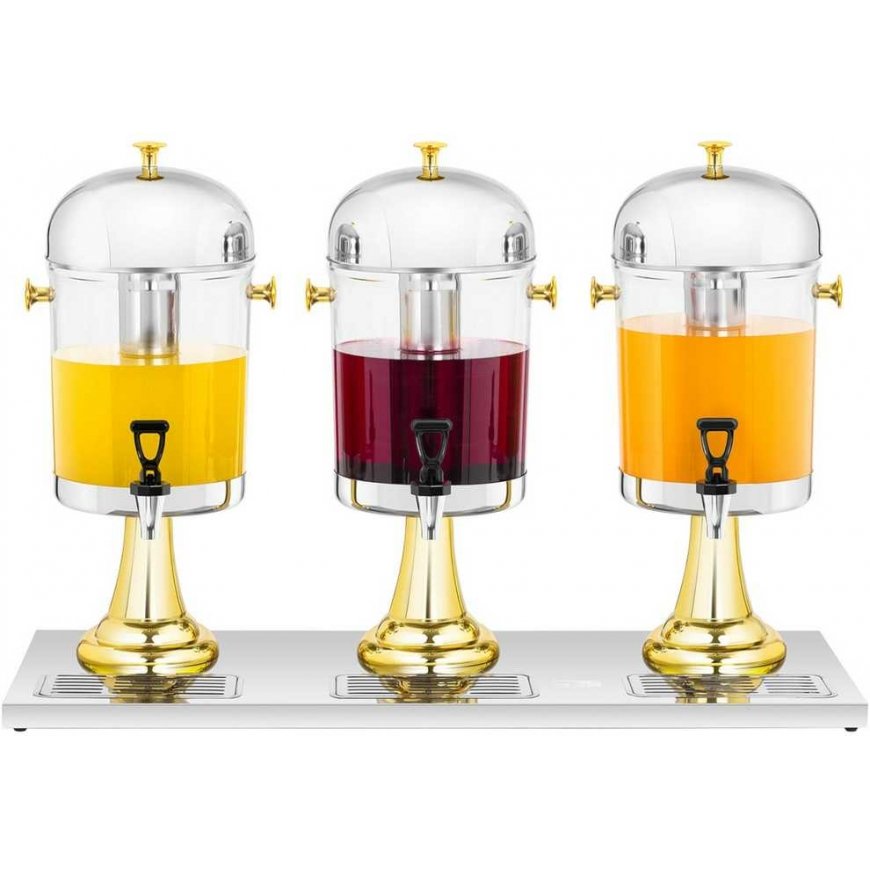 Royal Catering Three-compartment beverage dispenser with cooling 3 x 8 l – 4