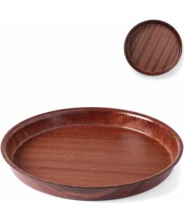 Hendi Wooden serving plate with high edge, round, 42 cm, brown
