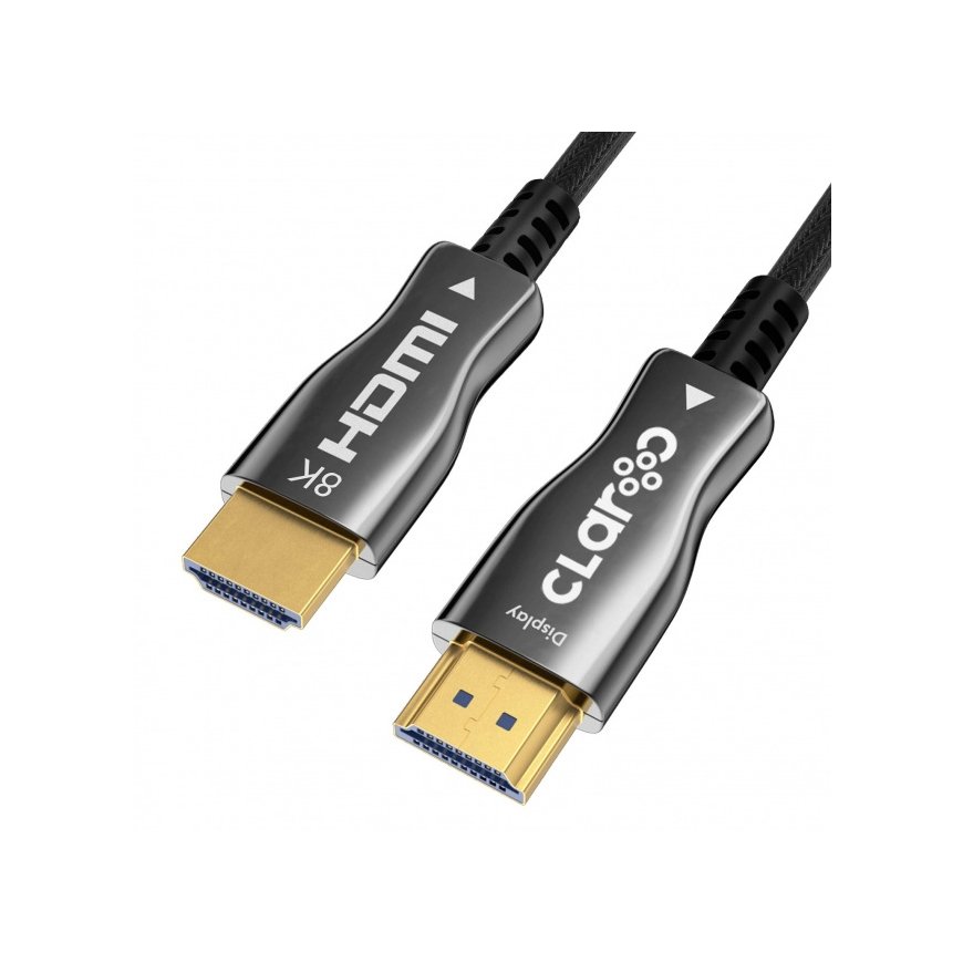 Claroc Kabel optyczny HDMI 2.1 w oplocie AOC 8K@60Hz, 4K@120Hz 20 m – 2