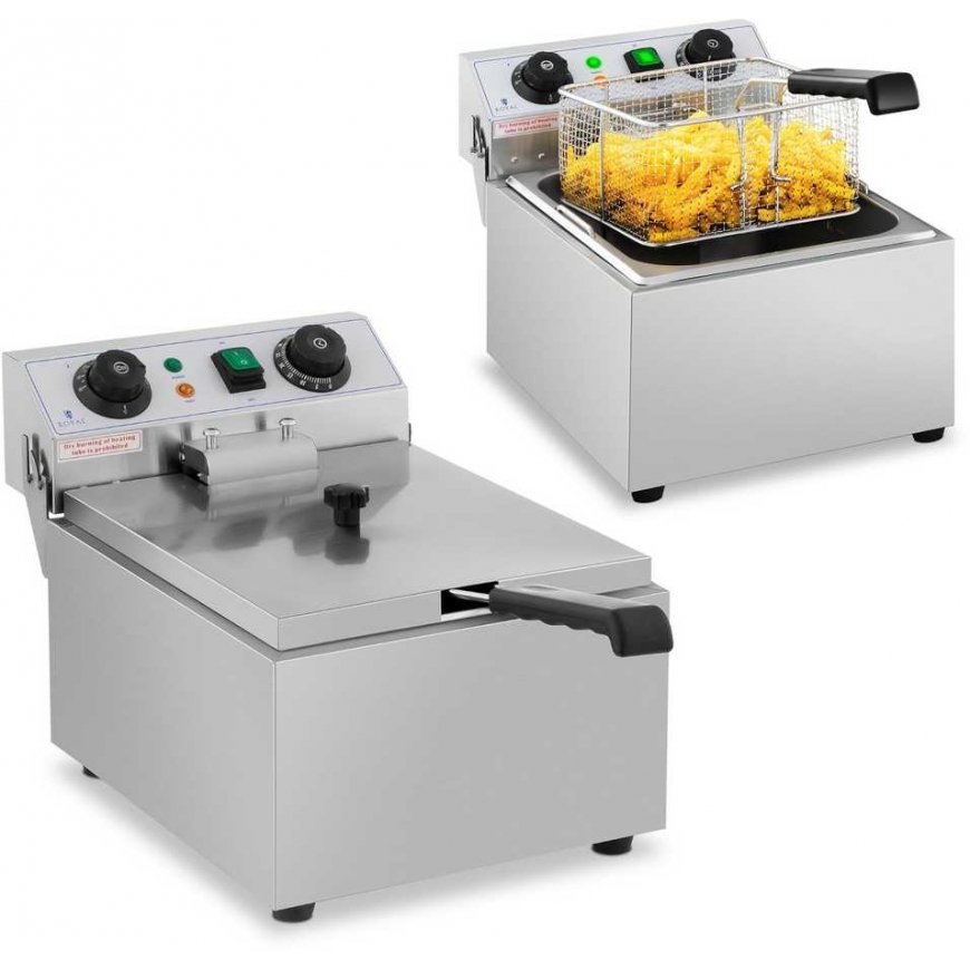 Royal Catering Elektrinė gastronominė gruzdintuvė 230 V, 3200W, 10 L, nerūdijantis plienas