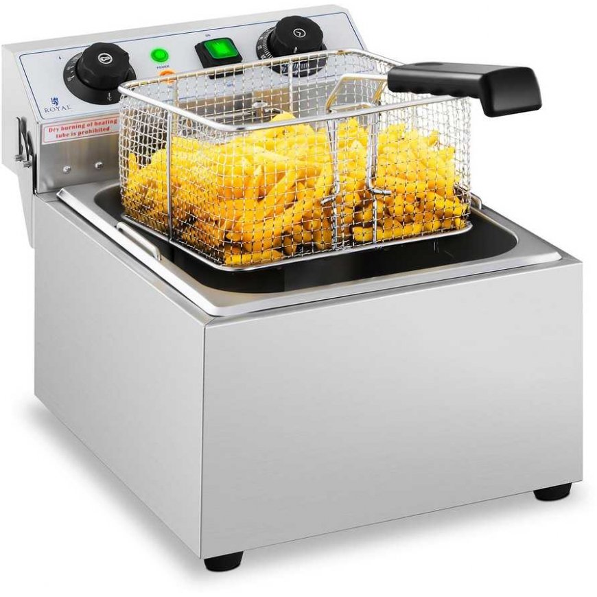 Royal Catering Elektrinė gastronominė gruzdintuvė 230 V, 3200W, 10 L, nerūdijantis plienas – 2