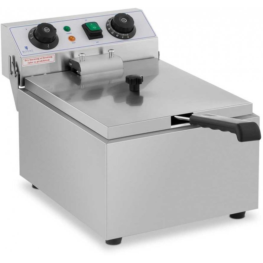 Royal Catering Elektrinė gastronominė gruzdintuvė 230 V, 3200W, 10 L, nerūdijantis plienas – 3
