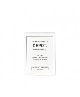 Set, Depot, 500 Beard & Mustache Specifics No. 504, Beard & Moustache Cleansing Wipes, 12 pcs