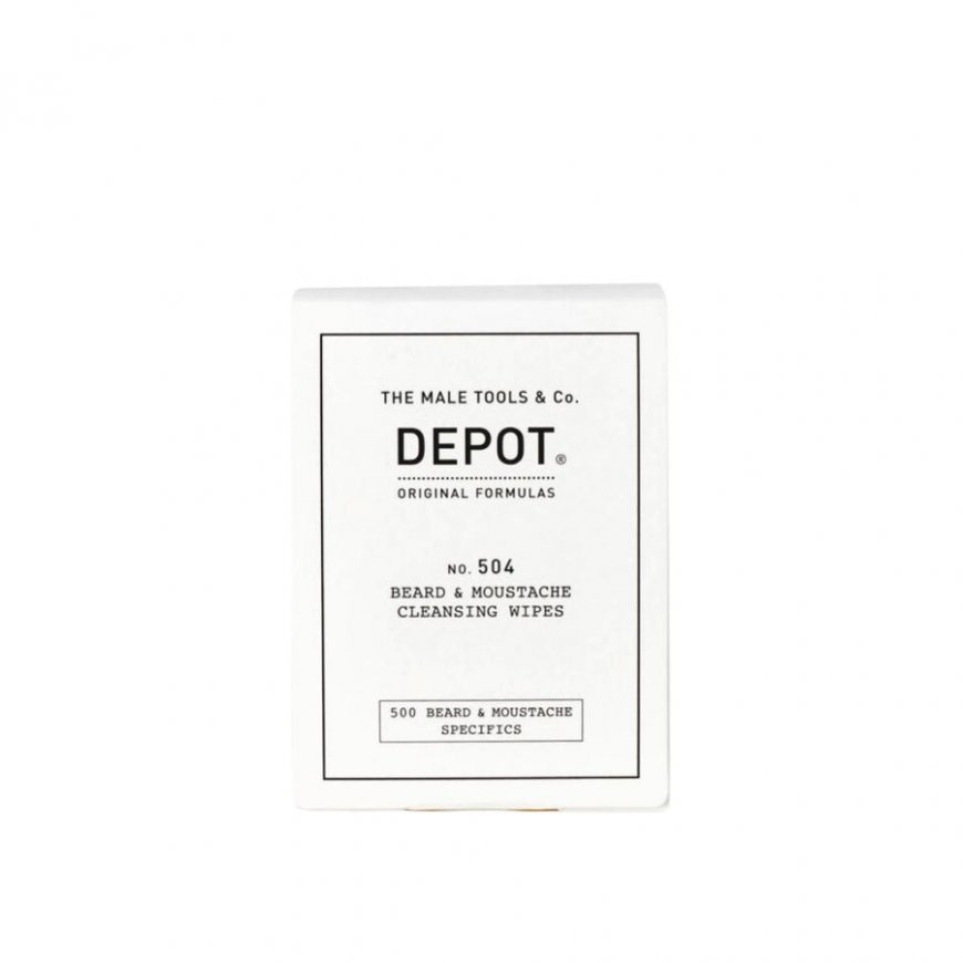 Set, Depot, 500 Beard & Mustache Specifics No. 504, Beard & Moustache Cleansing Wipes, 12 pcs – 2