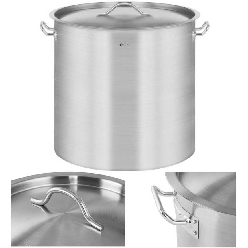 Royal Catering Stainless steel gastronomic pot with lid, 36 L