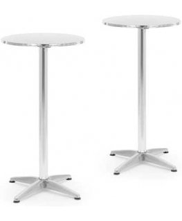 Royal Catering Round bar table, silver, 2 pcs.