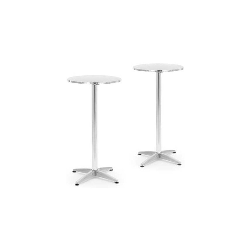 Royal Catering Round bar table, silver, 2 pcs.