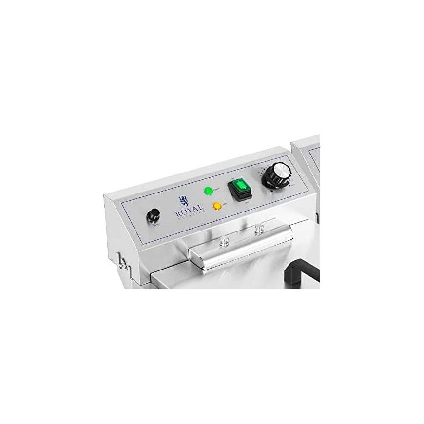 Royal Catering Electric double free-standing fryer with cabinet, 26 L – 2
