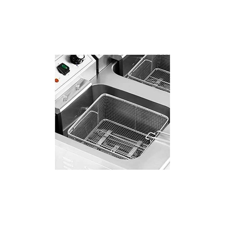 Royal Catering Electric double free-standing fryer with cabinet, 26 L – 4