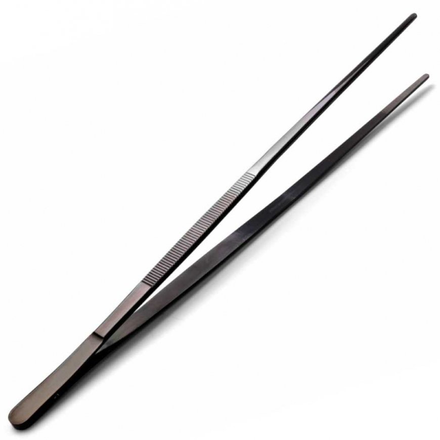 Universal kitchen tweezers made of stainless steel with black coating 300 mm - Hendi