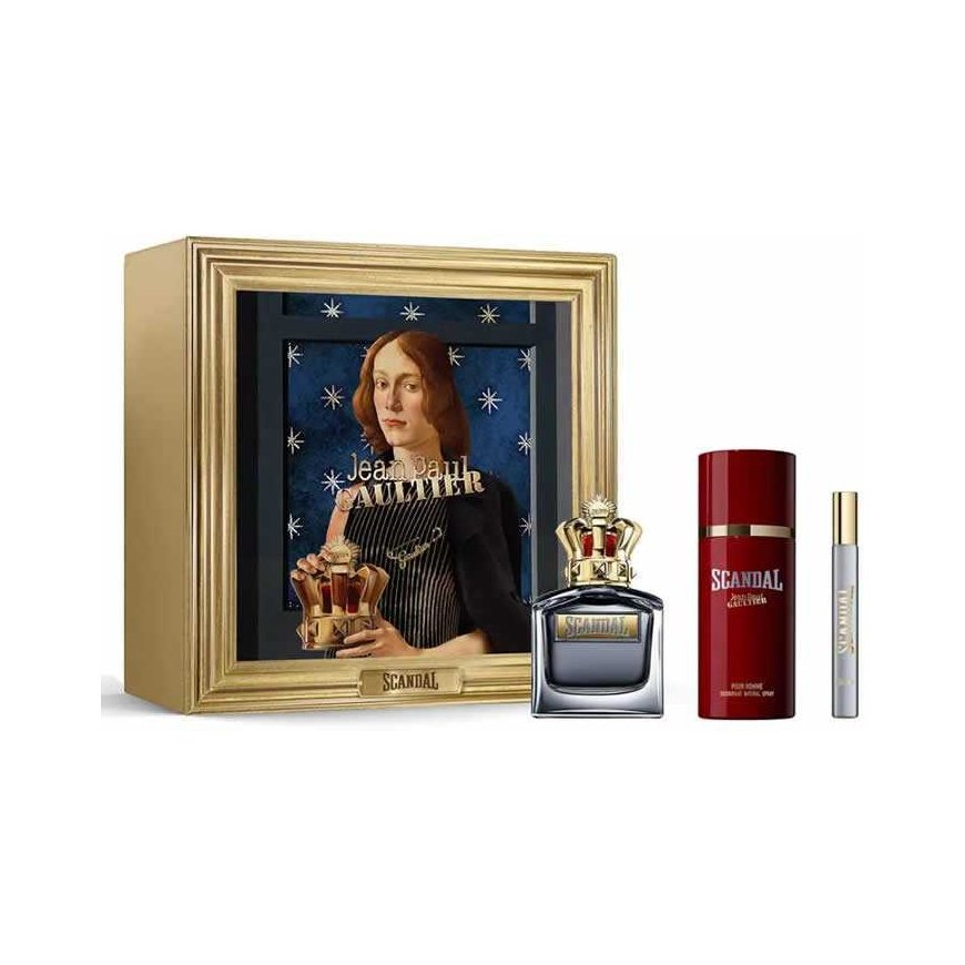 Jean Paul Gaultier Scandal Pour Homme Eau De Toilette Purškiklis, 100 ml Set 3 Pieces