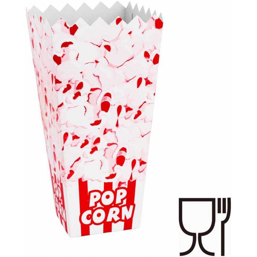 Gsg24 Cardboard box for popcorn 1.7L, 100 pcs., white/red – 3
