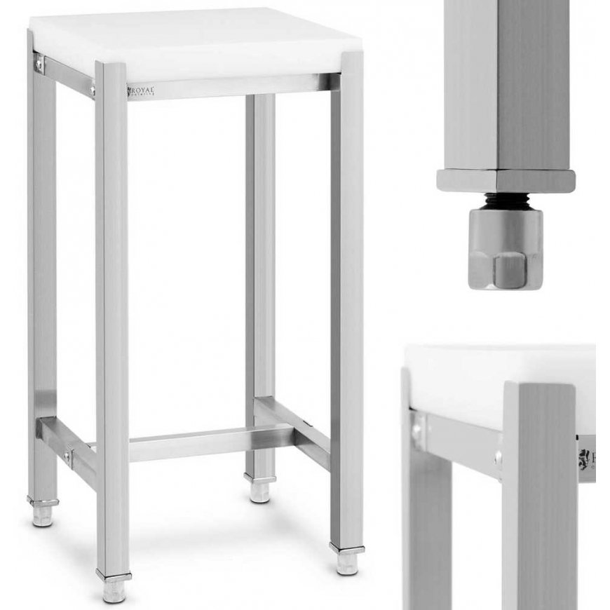 Meat grinder Royal Catering Meat cutting block with steel base, 40 x 40 x 80 cm, gray – 2