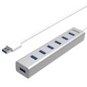 UNITEK Y-3090 sąsajos šakotuvas USB 3.2 Gen 1 (3.1 Gen 1) Type-A 5000 Mbit/ai Sidabras