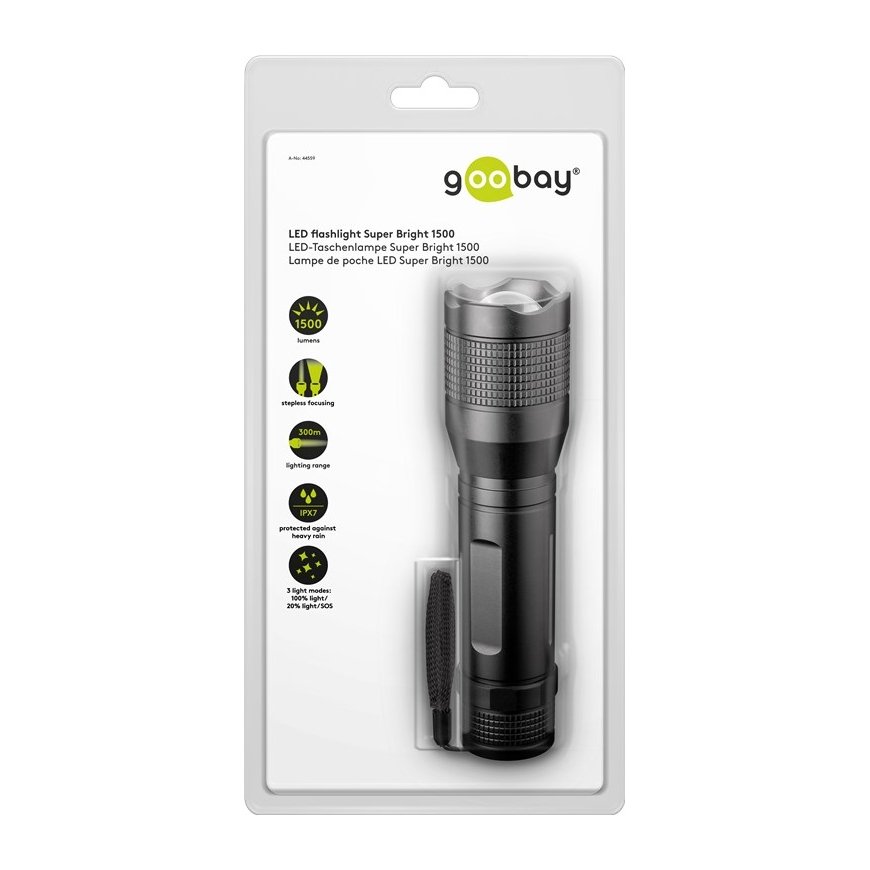 Goobay 44559 электрический фонарь Черный Универсальный фонарик LED – 4