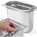 Hendi Stainless steel container with retractable handles GN1/4 265x162x200mm