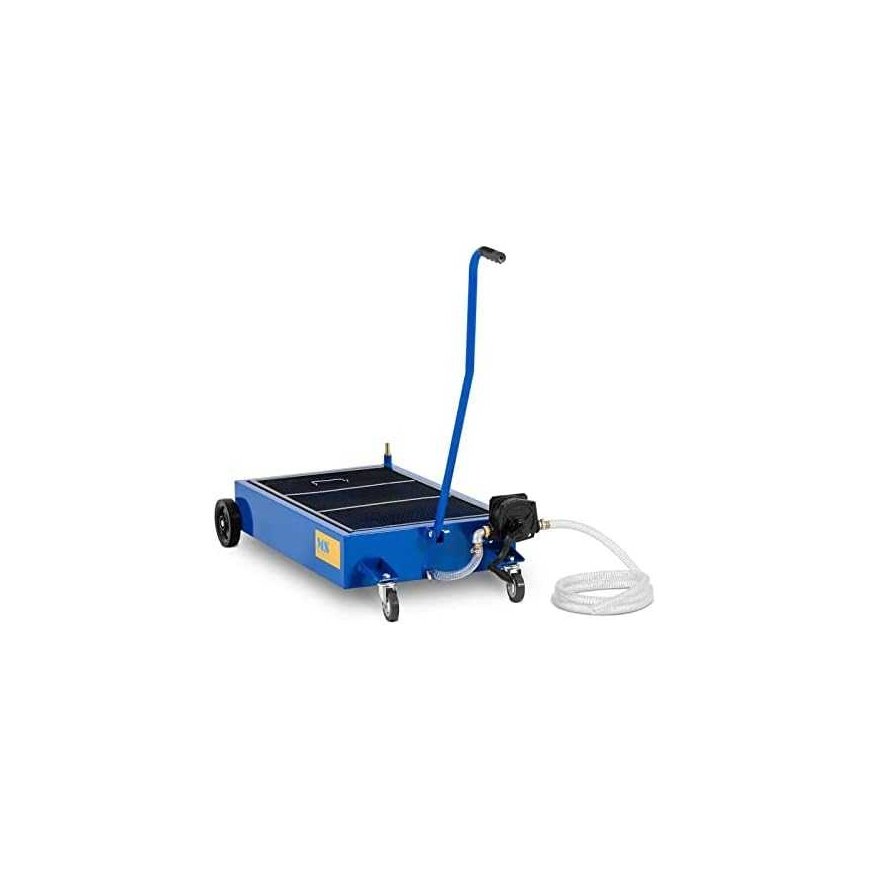 MSW Oil collection cart with manual pump 65 l, blue – 2