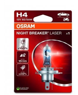 OSRAM Car lamp NIGHT BREAKER LASER +150% H4 60/55W 12V P43T 1pc