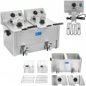 Royal Catering Double electric fryer with faucets and thermostat 2x8L, gray Royal Catering Double electric fryer with faucets and thermostat 2x8L, gray
