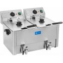 Royal Catering Double electric fryer with faucets and thermostat 2x8L, gray Royal Catering Double electric fryer with faucets and thermostat 2x8L, gray