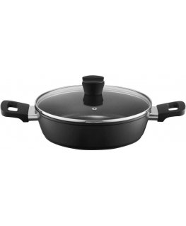 Frying pan deep with a lid with coating Qualum Basic Alto 30 cm AMBITION