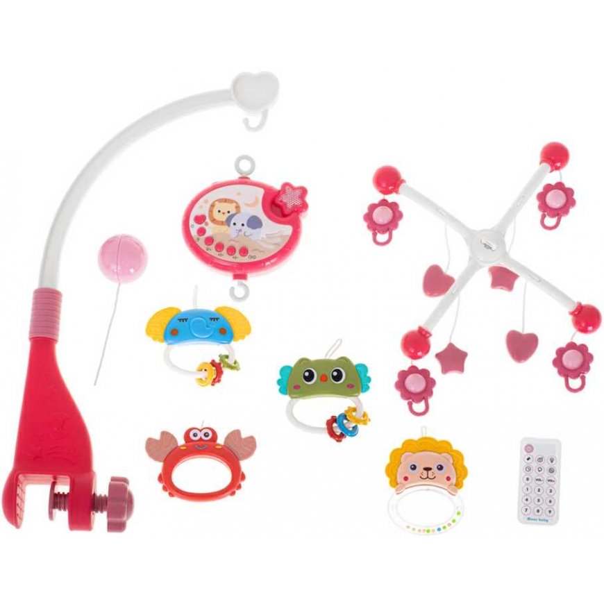 Ikonk "Lullaby" star design carousel pink + remote control – 5