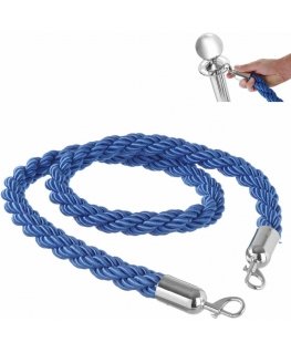 Hendi Belay rope with silver carabiners, 1.5 m, blue