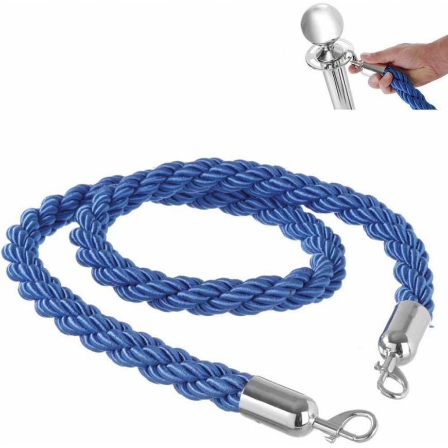 Hendi Belay rope with silver carabiners, 1.5 m, blue – 2