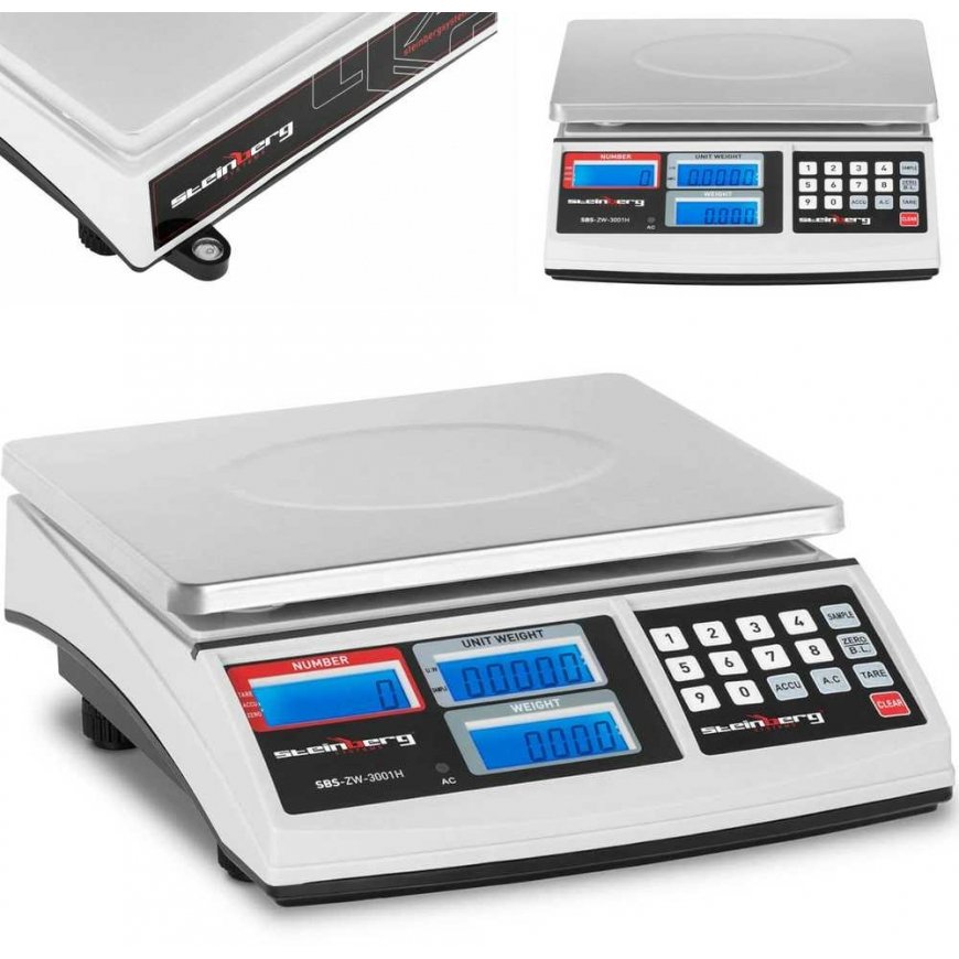 Kitchen scale Steinberg Systems Check scale with LCD screen up to 30 kg, white