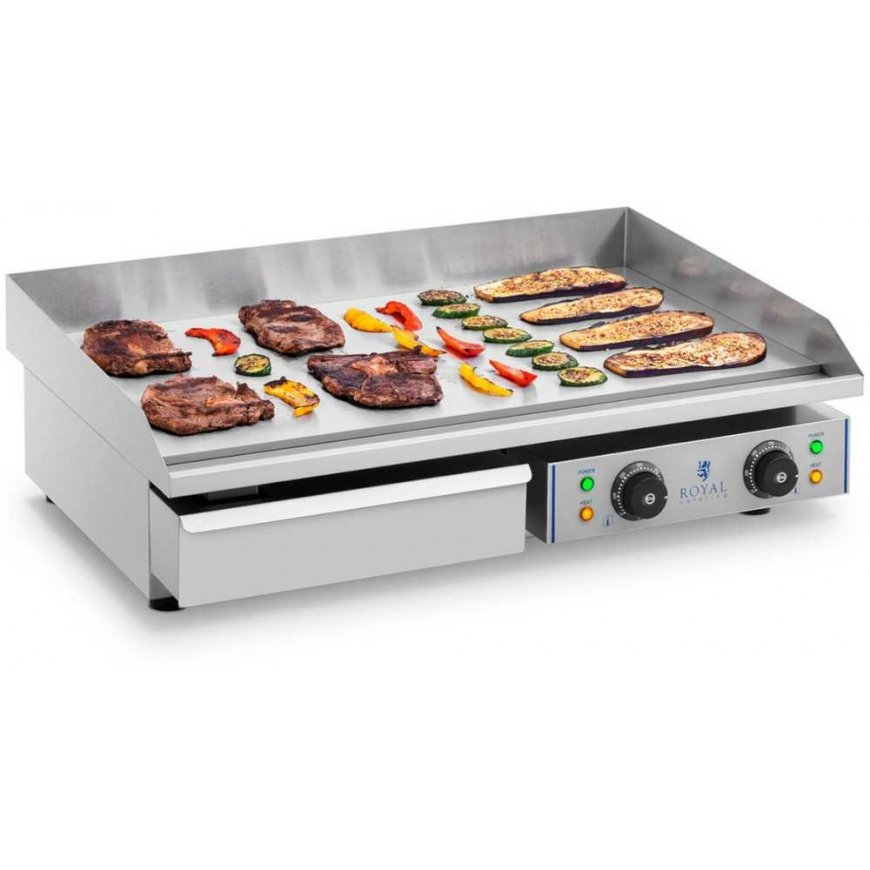 Royal Catering Electric grill with high edges, width 75 cm – 3