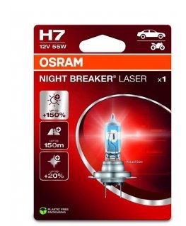 OSRAM Automobilinė lemputė NIGHT BREAKER LASER +150% H7 55W 12V PX26D 1vnt